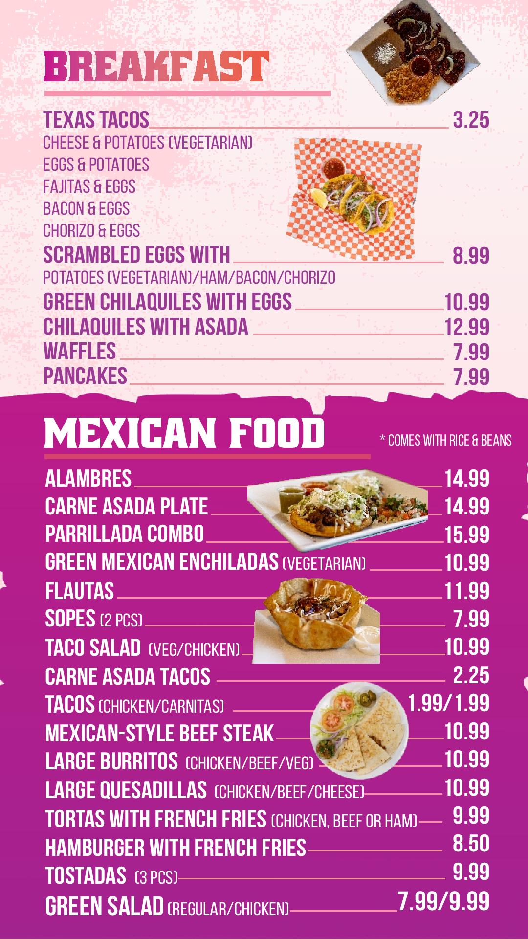 Menu Page 1
